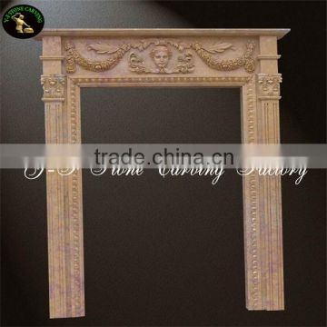 Hand carved white marble entry way