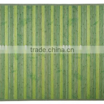 printed water plants cyan bamboo rug