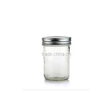 Hot selling 8oz clear glass storage jar with screw top lid