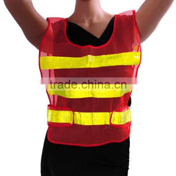 Hot Sale Red/Yellow High Visibility Reflective Conspicuity Vest Warning Safety Working Clothes