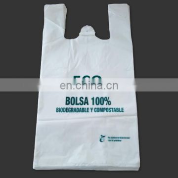 en13432 certified biodegradable t-shirt bags for supermarket