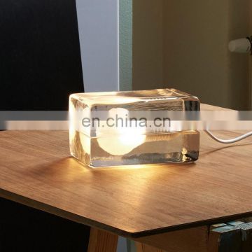 Modern Contemporary Hotel bedroom table lamps with glass shades LED Ice cube Table Lamp