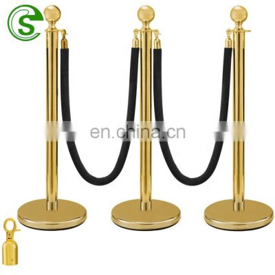 Indoor stainless steel railing stand queue barrier post stanchion base retractable belt stand