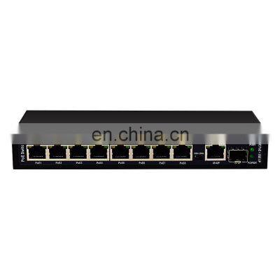 Tanghu PoE Switch 8port 10/100M+1GE Uplink+.25G SFP Uplink 250meter Network Ethernet POE for CCTV