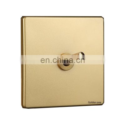 Type 86 concealed retro gold 1 open Nordic minimalist home improvement theme brass lever electrical wall switch panel