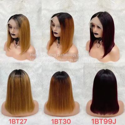 1BT27/1BT30/1BT99J T Shaped Remy Human Hair Bob Wig with Factory Price