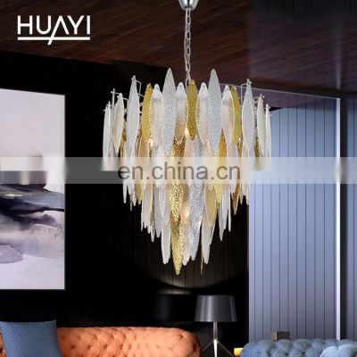 HUAYI Modern Decoration Simple Style Indoor Living Room Bedroom Hotel Crystal Led Pendant Lamp