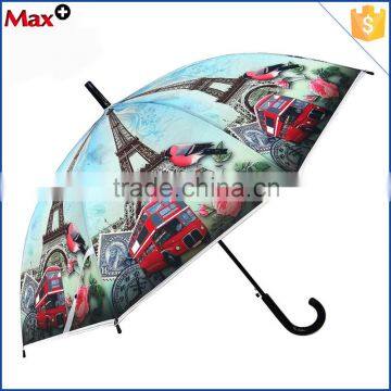 New product anti-uv straight clear paris umbrella