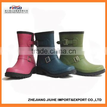 2014 Fashion jelly color rubber rain boots for women