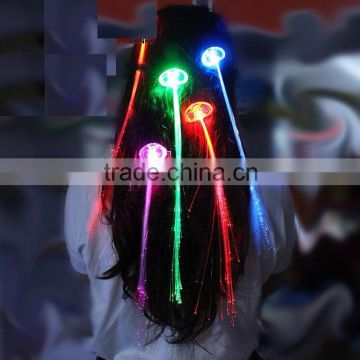LED Light Hair Flashing Hairpin tire color fiber Luminous braid