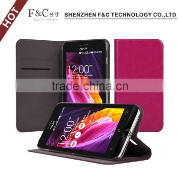 2015 ultra slim hot press wallet leather stand case for ASUS Zenfone 2