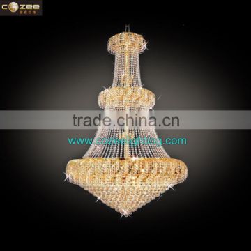 K9 Crystal Lighting Pendant Chandelier Empire Lighting Fixtrure two layers Gold CZ6505G/900