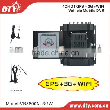 VR8800N-3GW 4 CH car dvr 3g remote control & access gps map tracking