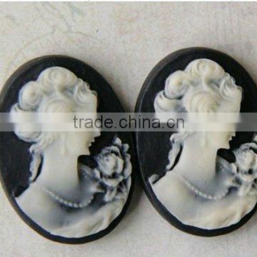 resin skull flower, resin skull cabochon, resin lady head for jewelry decoration