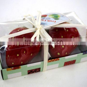 2pcs packing strawberry shape scented fruit candle
