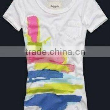 Ladies Short Sleeve Crew Neck Printed T-Shirt.