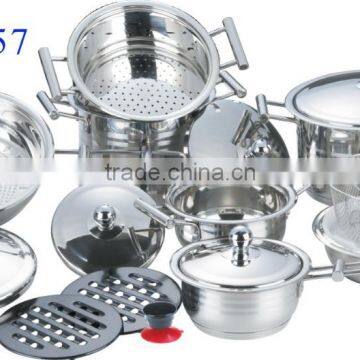 AH3657 17pcs stainless steel cookware set