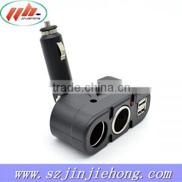 car charger dual usb port and two sockets included made in China