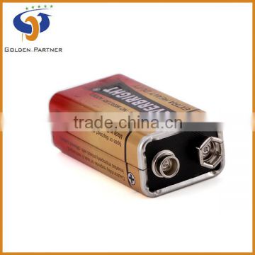 Online shopping supply 9v 6f22 golden dry cells made in China