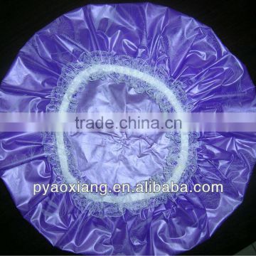 New style best purple printed environmently friendly shower caps or hats for hotel and home,etc.