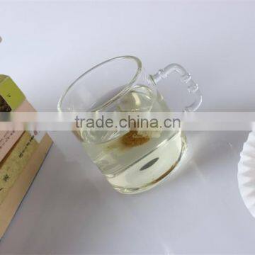 China Supplier Promotional Gift 6 Pieces Clear Glass Tea Coffee Set Cups With Bamboo Unique Shape Handle