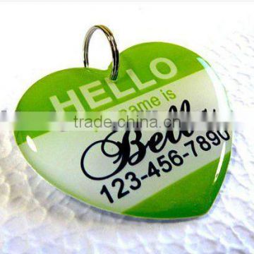 heart shaped dog tag, pet tag, cat tag with logo, custom tag with Glazed finish
