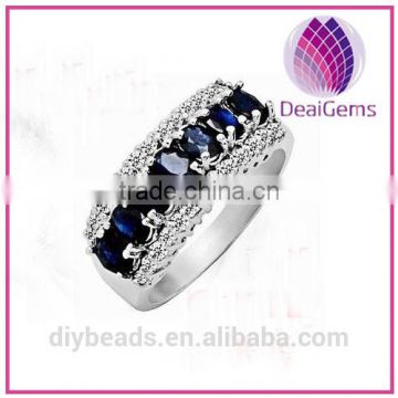 925 sterling silver and Blue Sapphire jewelry ring for wedding party women