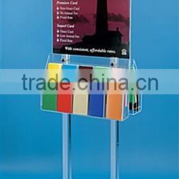 Movable Acrylic Poster Floor Stand with brochure pockets (DS-A-366)