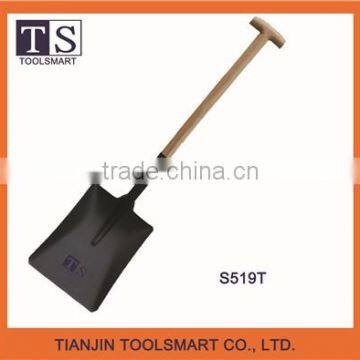 Hot sale different types of camping steel garden shovel with wooden handle