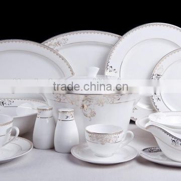 Fine Bone china New Bone china Porcelain Ceramic Silver&Golden design 36pcs Dinnerware opal 86pcs dinner set