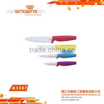 High Grade 4pcs Color Plastic Handle Ceramic Knife Set