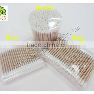 single end disposable wooden sterile alcohol cotton buds