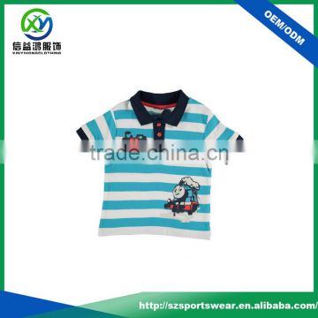 New Style Cartoons Children Striped Kit Polo Shirt With Printing Logo