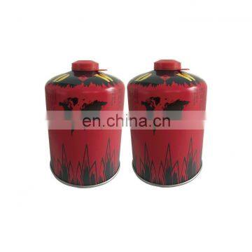 China screw valve butane gas cartridge 450g and tin aerosol can 450g