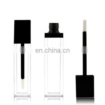 Wholesale Custom Private Label Printing Thick Plastic Clear Transparent White Nylon Brush Beautiful Wand Square Lip Glosss Tubes