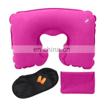 Amazon Hot Sale High Quality Press Inflatable U-shaped Pillow Customized Travel Pillow Automatic Inflatable Pillow