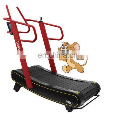 commercial treadmill running walking machine self-powered manual non-motorized curved running machine without motor