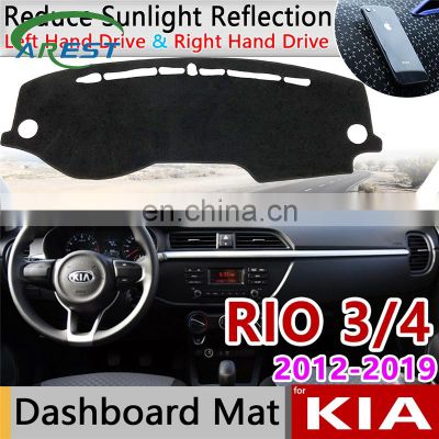 for KIA RIO 3 4 K2 2012~2019 Russian Versions Anti-Slip Mat Dashboard Cover Pad Sunshade Dashmat Dash Car Carpet Accessories rug