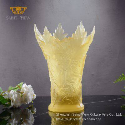 Wholesale Folk Crafts Maple Leaf Party Vases Luxury Arabic Vase