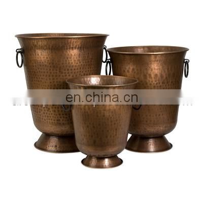 copper plated luxury antique planters set of 3