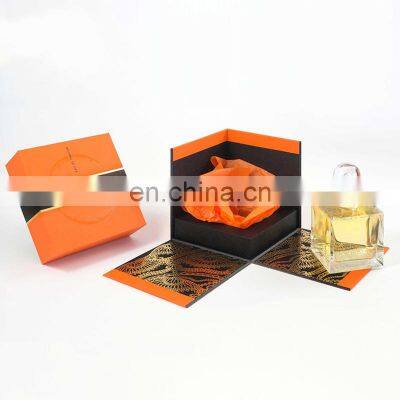 Crimp gold logo perfume oil gift packaging private label empty bottle refillable perfume bottle with box luxury paper packaging