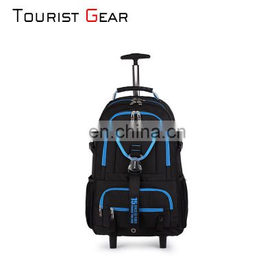 luggage backpack  Removable Hand Trolley Luggage Wheeled Backpack custom logo