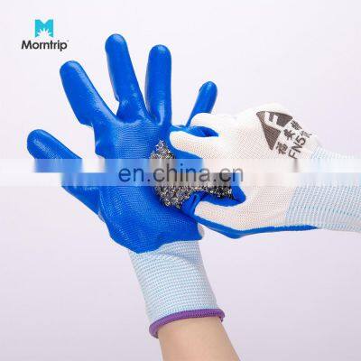 Cheap Price Wholesale 13G Polyester Nylon Liner Nitrile Rubber Dipped Mechanic Gloves