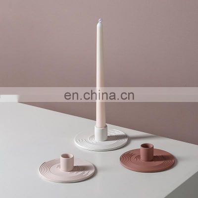 New Product Nordic Candlestick Holders Morden White Pink Red Bougeoirs Ceramic Candle Holders Porta Vela For Home Decor