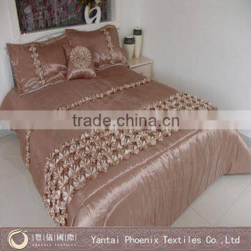 3D hotel satin bedspread set