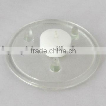 glass candle plate with three legs best seller in EURO