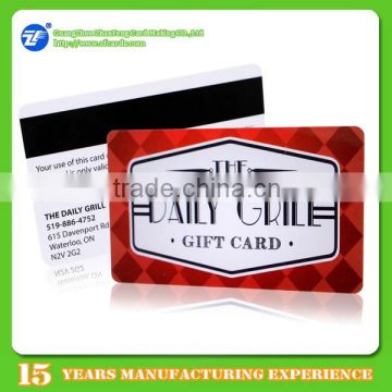 Low cost printed plastic magnetic stripe pvc card