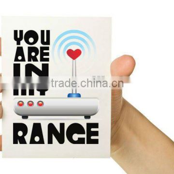 handmade love cards, paper handmade love greeting card-Nerd Love Card - You are in my range 5 x 7 Greeting Card