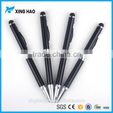 Promotional slim 2 in 1 metal stylus touch pen multi fonction cheap and good quality metal ballpoint pens for hotel use