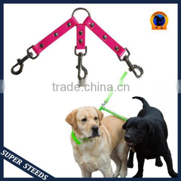Yellow color flexible and reflective dog leash coupler for walking dogs